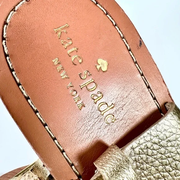 Kate Spade Carlita in Gold Metallic leather Sandals - Picture 7 of 9